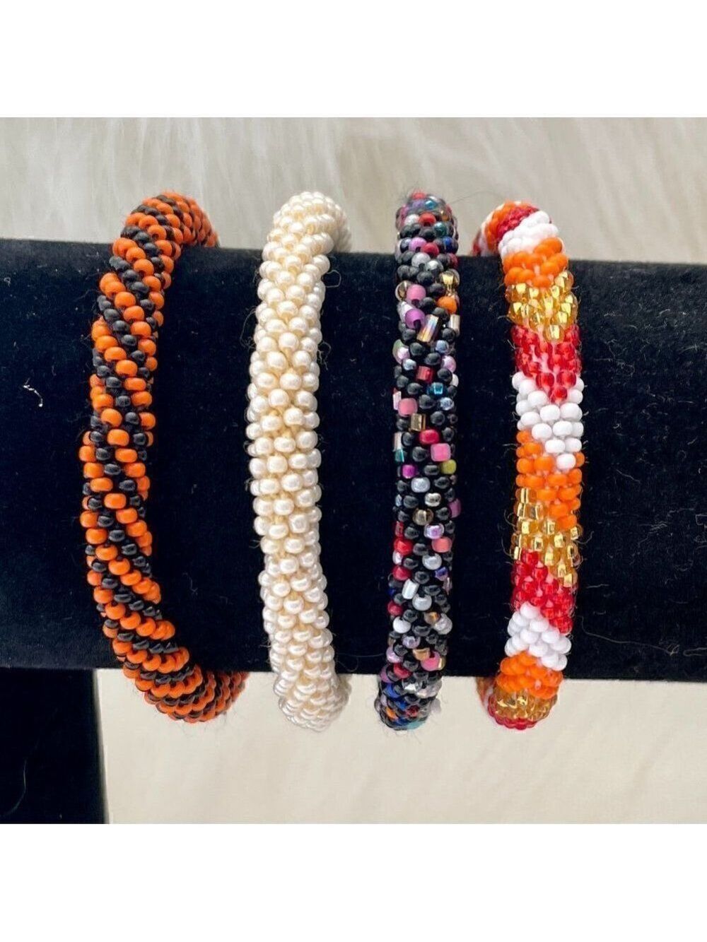 HAND CRAFTED in Nepal Beaded Bracelets (set of 4) #230